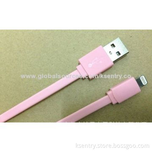 Flat Noodle TEP Material Top Quality USB Data Cables for iPhone